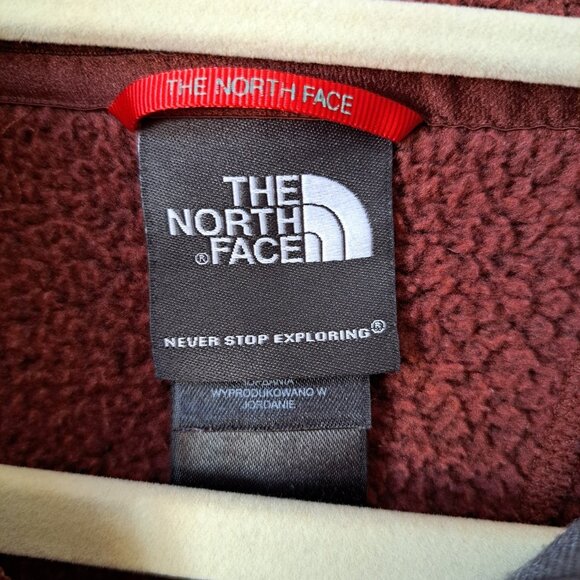 The North Face Mens Quarter Zip Jacket Brick Red Size L - Picture 2 of 7
